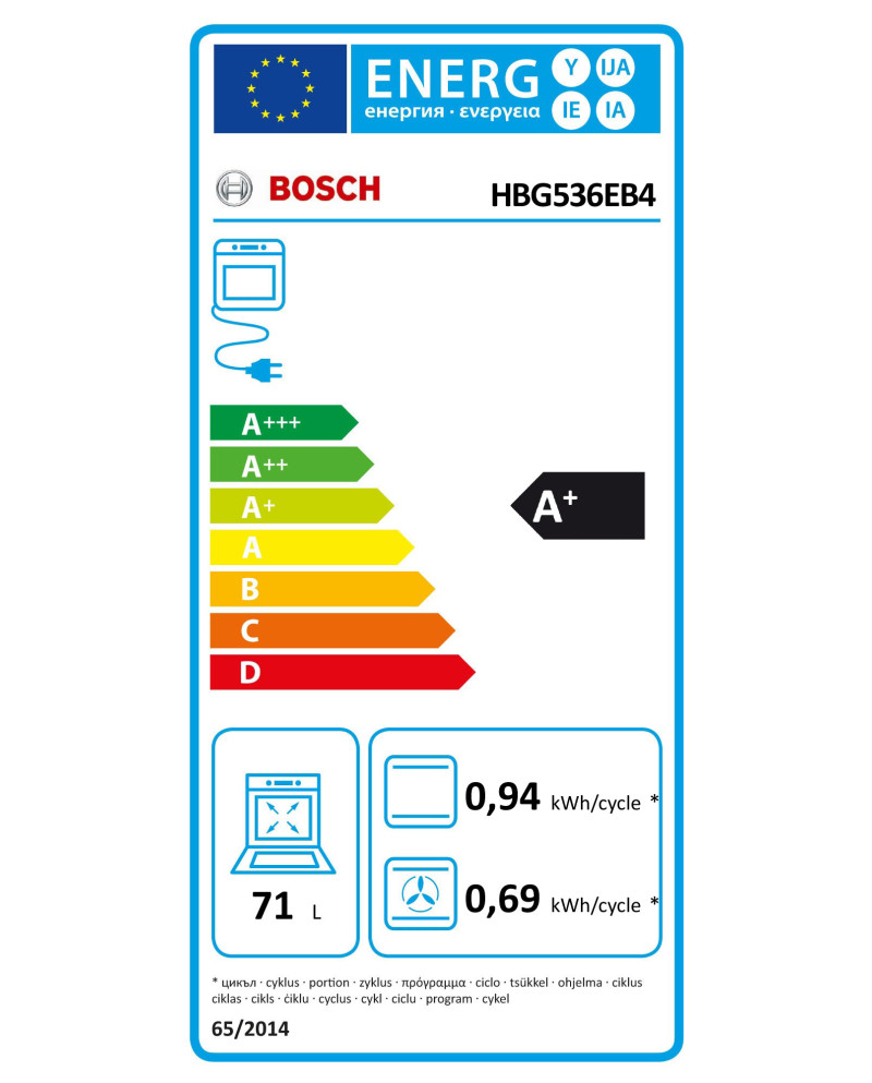 BOSCH FORNO MULTIF 71LT VIDRO PRETO A+