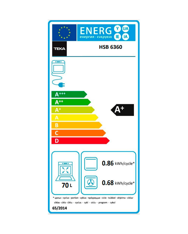 TEKA FORNO MULTIF 70LT INOX VIDRO PRETO A+
