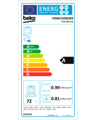 BEKO FOGAO 4 ZONAS VITRO FORNO 72LT MULTIF 60X60CMS BRANCO A