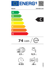 BOSCH MAQUINA LOUÇA INTEG TOTAL 6PROG 13TALHERES (C)
