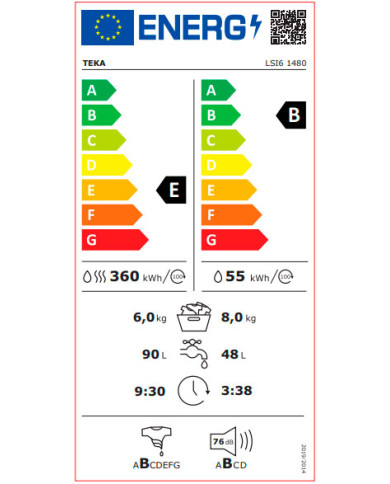 TEKA MAQUINA LAVAR 8KG E SECAR 6KG 1400RT (E)