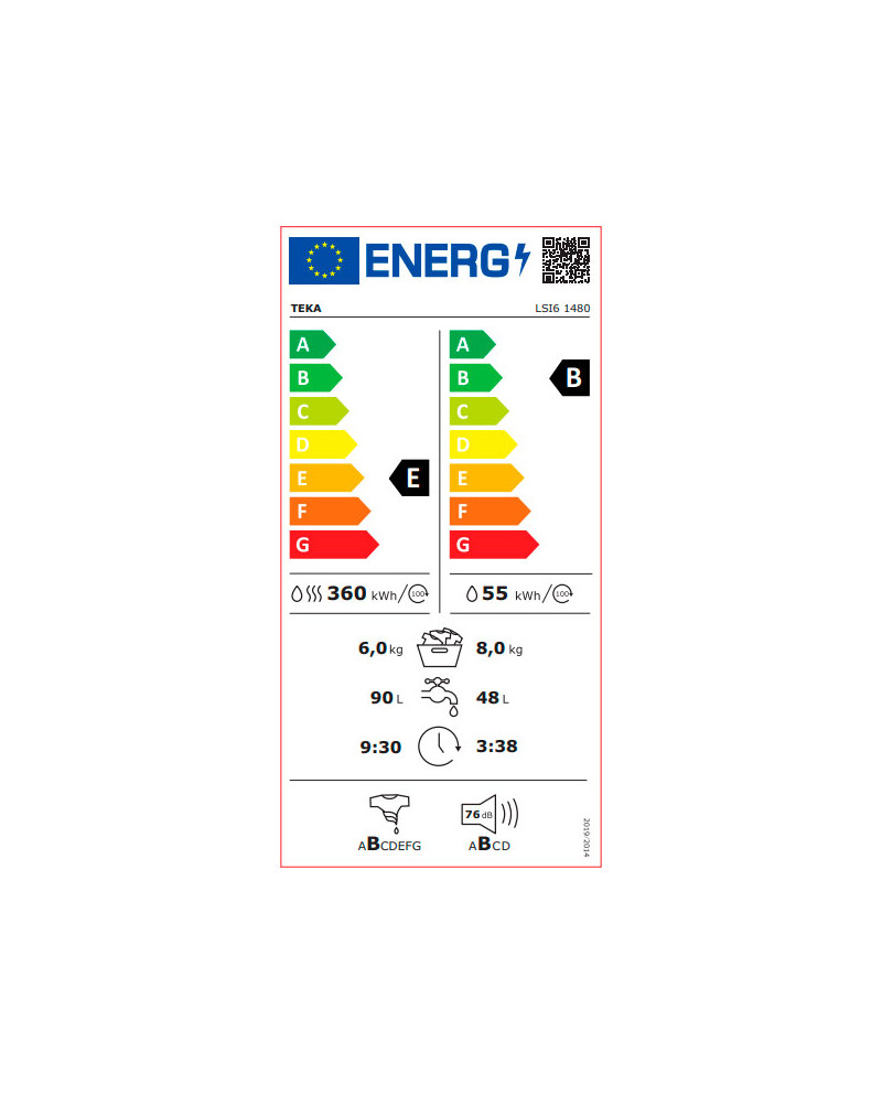 TEKA MAQUINA LAVAR 8KG E SECAR 6KG 1400RT (E)