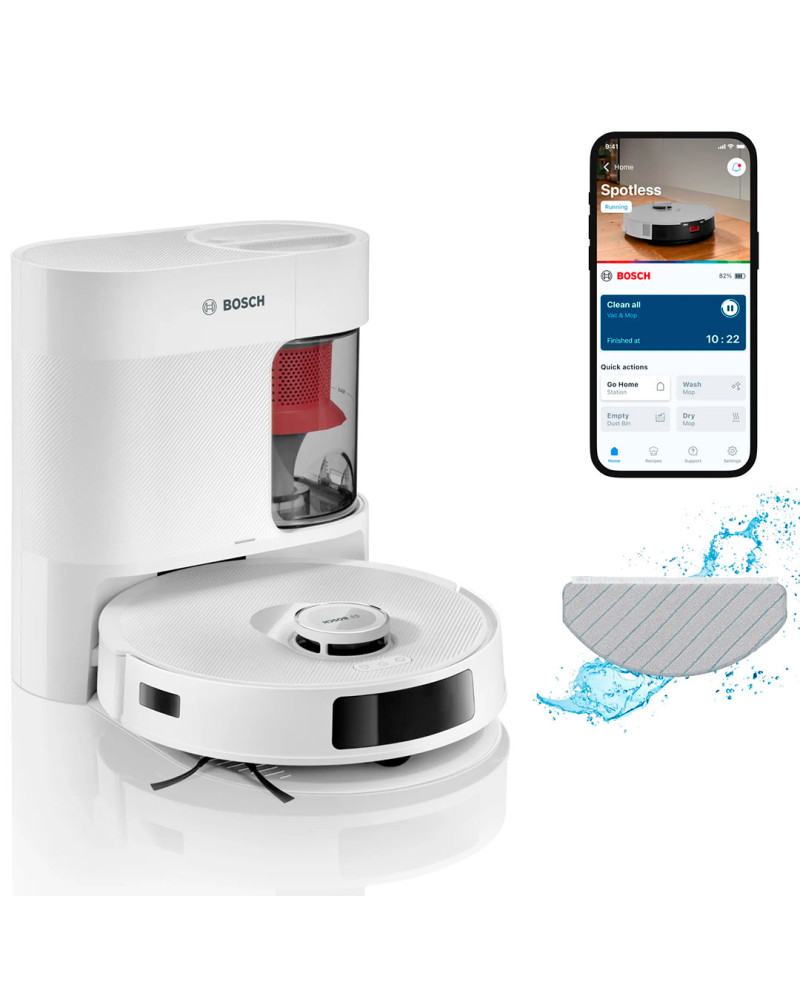 BOSCH ASPIRADOR ROBOT SPOTLESS ADVANCED+ ASPIRA E LAVA BRANC