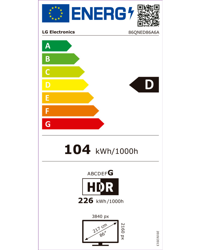 LG LED QNED 86" 4K SMARTTV WEBOS 4HDMI 2USB (D)