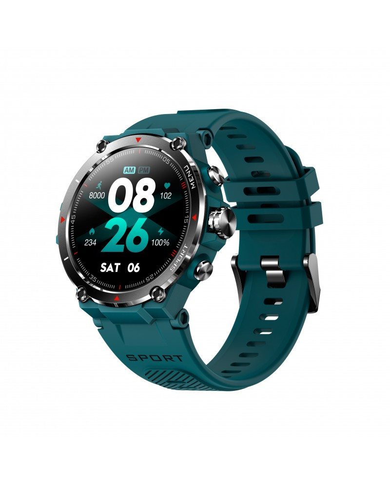 DCU SMARTWATCH COM GPS E TELA AMOLED HD CIANO