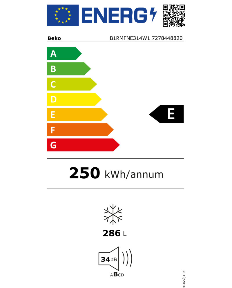 BEKO ARCA VERTICAL NF 1865X597X709MT 286LT BRANCO (E)