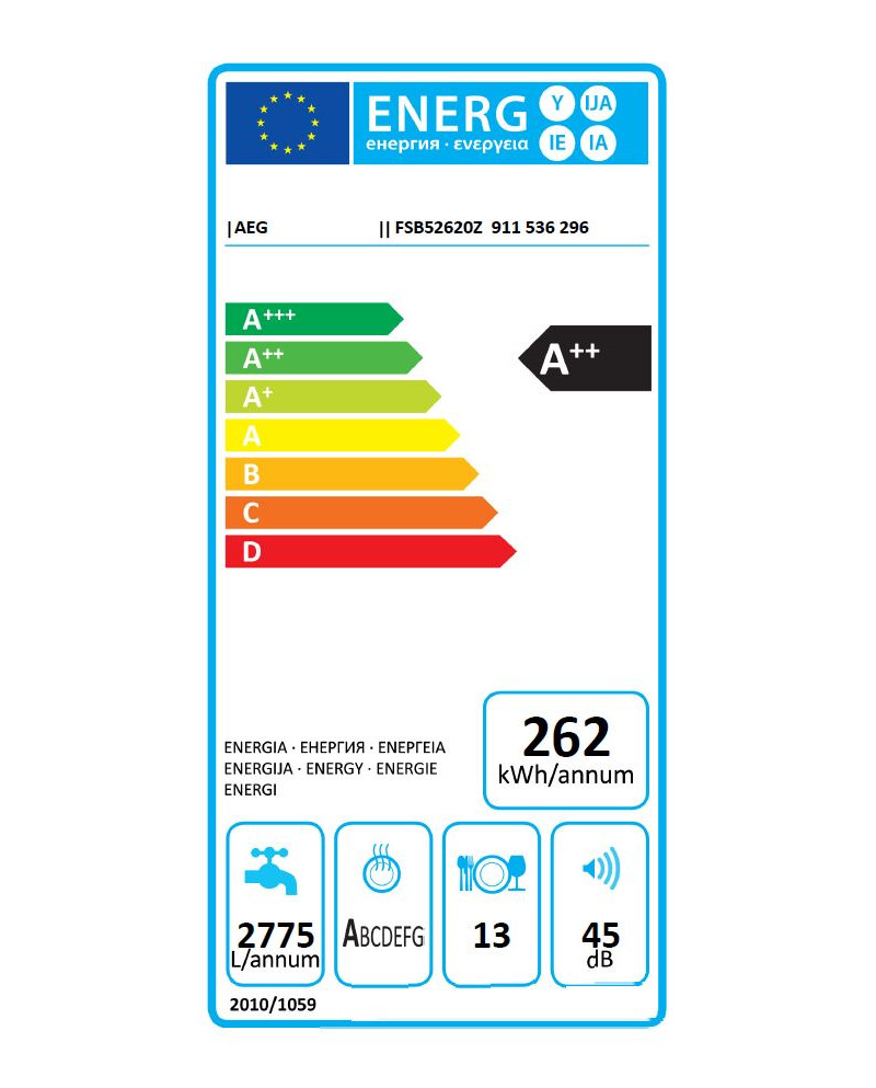 AEG MAQUINA LOUÇA INTEG 7PROG. 14TALHERES (C)