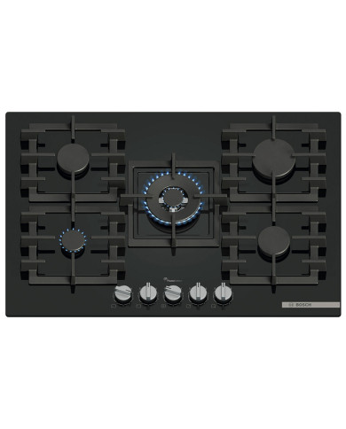 BOSCH PLACA GAS 75CM 4 ZONAS VIDRO PRETO