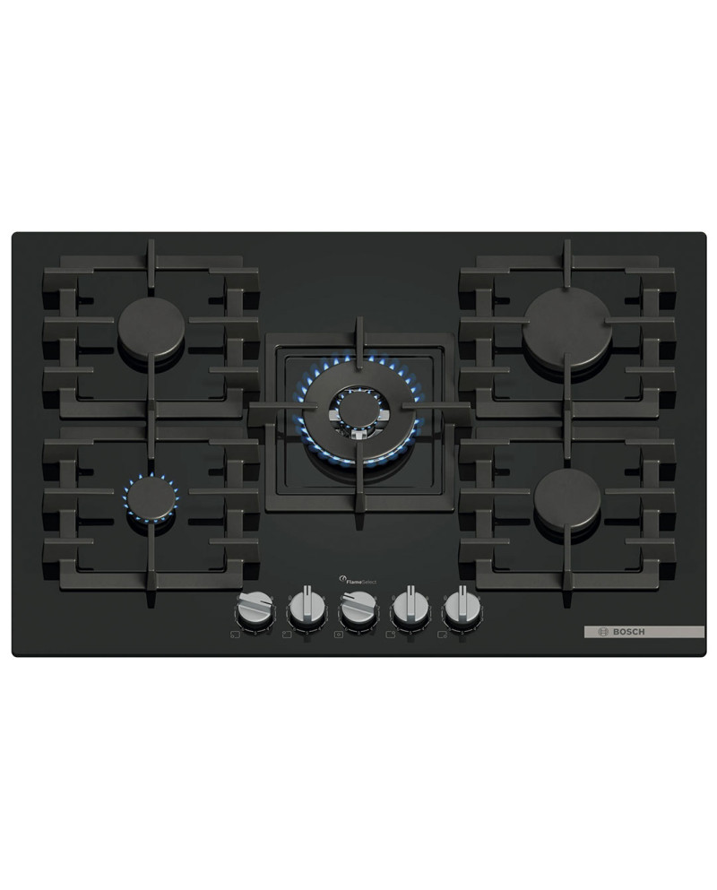BOSCH PLACA GAS 75CM 4 ZONAS VIDRO PRETO