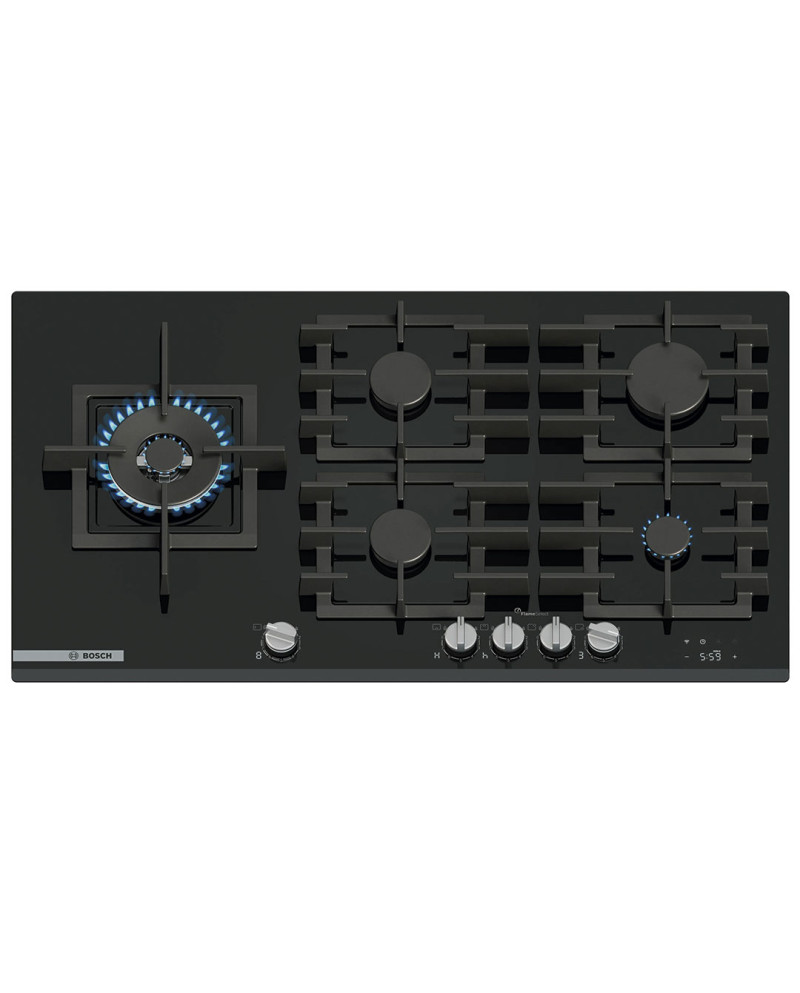 BOSCH PLACA GAS 90CM 4 ZONAS VIDRO TEMPERADO PRETO