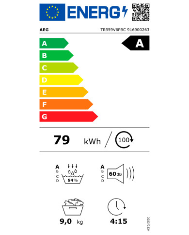 AEG SECADOR ROUPA 9KG BOMBA DE CALOR (A)