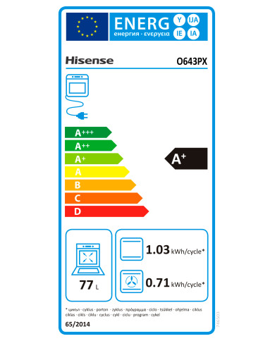 HISENSE FORNO MULTIF PIROLITICO 77LT INOX A+