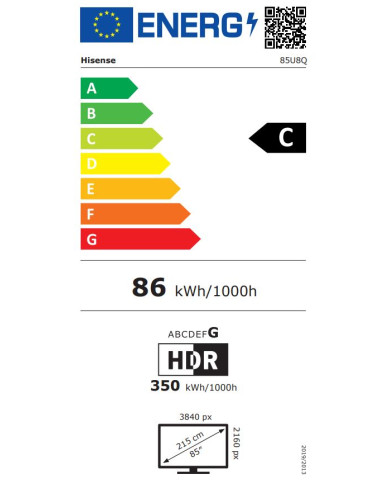 HISENSE ULED MINI LED 85" 4K UHD SMART TV 3HDMI 2USB (C)