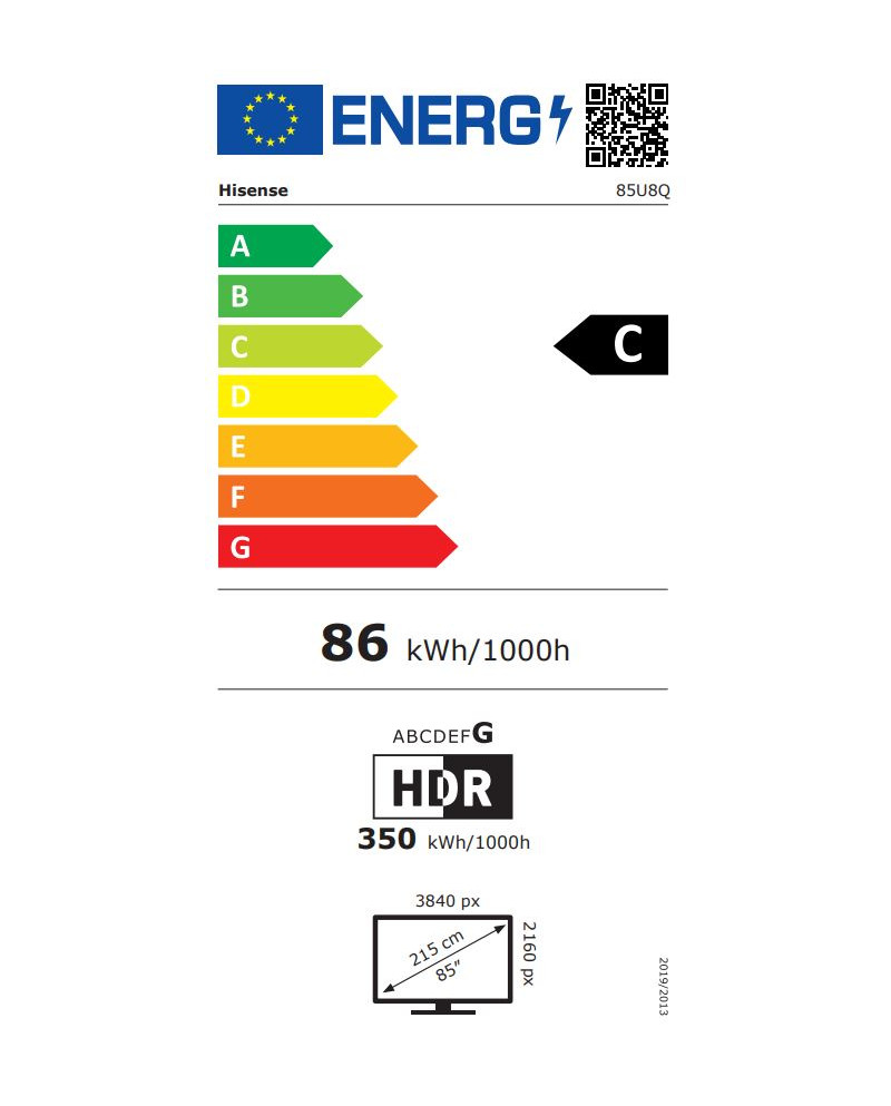 HISENSE ULED MINI LED 85" 4K UHD SMART TV 3HDMI 2USB (C)