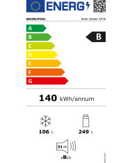 WHIRLPOOL COMBINADO 2035X597X707MT 355LT NF INOX (B)