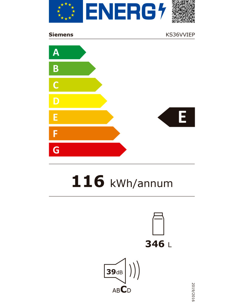 SIEMENS FRIGORIFICO 1PT 1,86X0,60X65MT INOX (E)