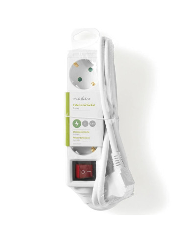 NEDIS EXTENSAO ELECTRICA 3 ENTRADAS C/INTERRUPTOR BRANCA
