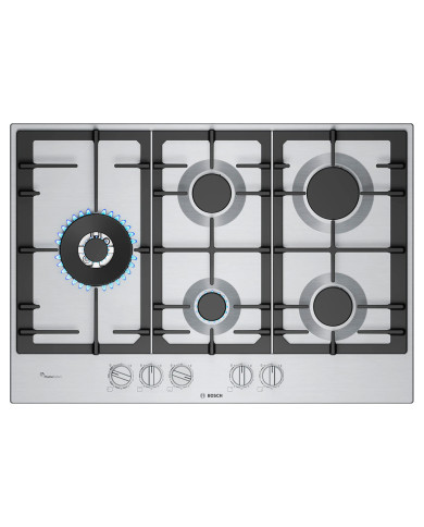 BOSCH PLACA 75CM 5GAS 1WOK INOX