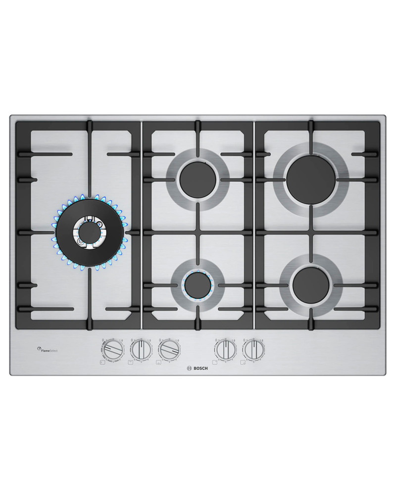 BOSCH PLACA 75CM 5GAS 1WOK INOX