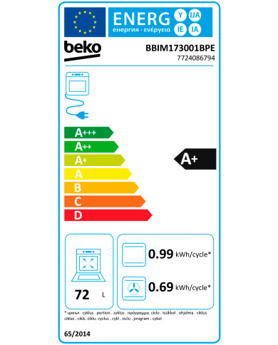 BEKO FORNO MULTIFUNÇOES 72LT AIRFRY PRETO (A+)