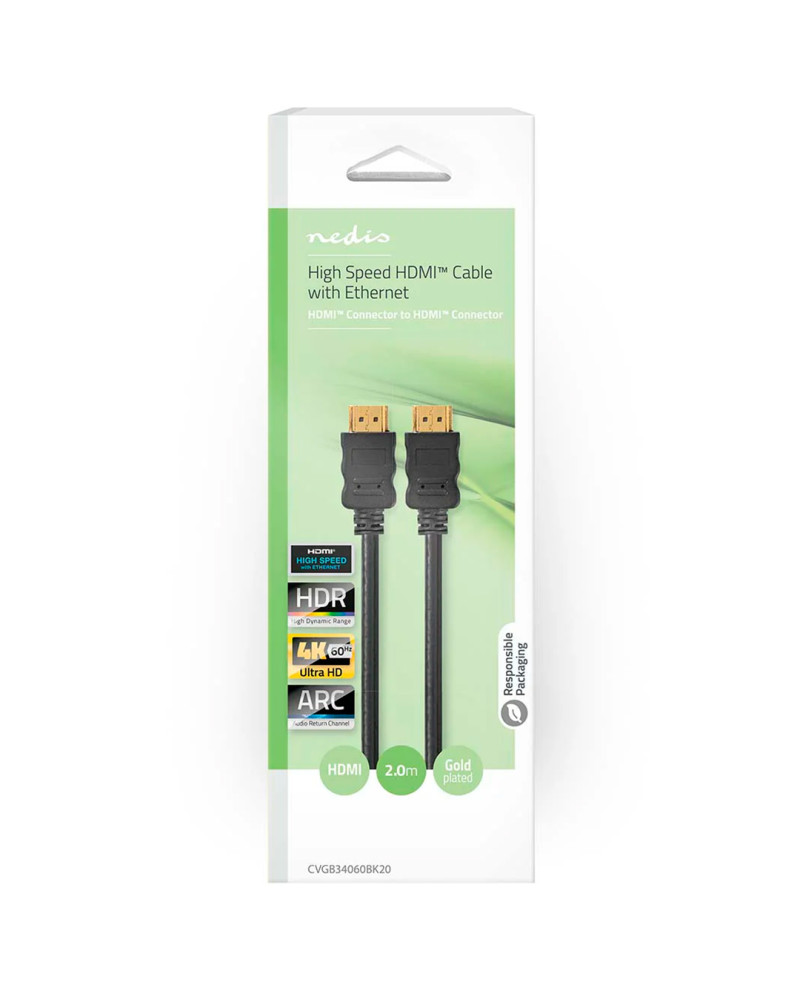 NEDIS CABO HDMI 2MT ALTA VELOCIDADE PRETO