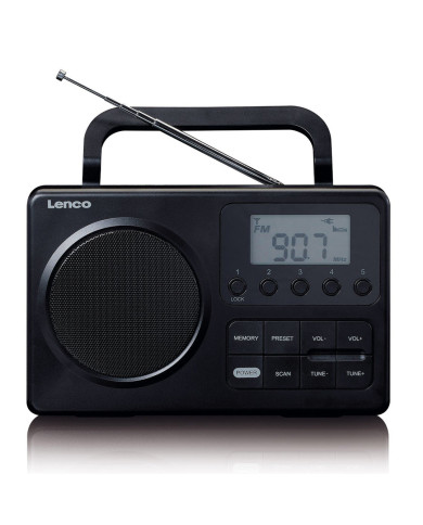 LENCO RADIO PORTATIL FM PLL 2.5" PRETO