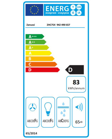ZANUSSI CHAMINE PAREDE 70CM 380M3/H INOX D