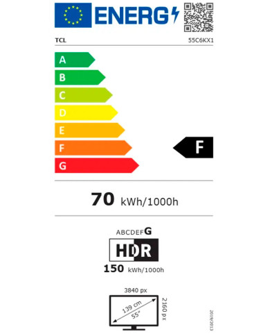 TCL MINI LED 55" 4K UHD GOOGLE TV 3HDMI 2USB (F)