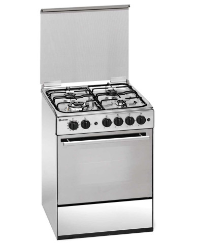 MEIRELES FOGAO INOX 4GAS L60xP60CM FORNO GAS C/AC GRILL EL A