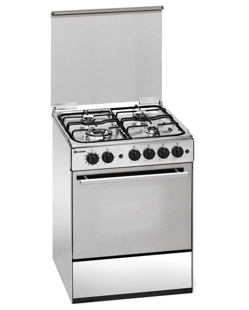 MEIRELES FOGAO INOX 4GAS L60xP60CM FORNO GAS C/AC GRILL EL A
