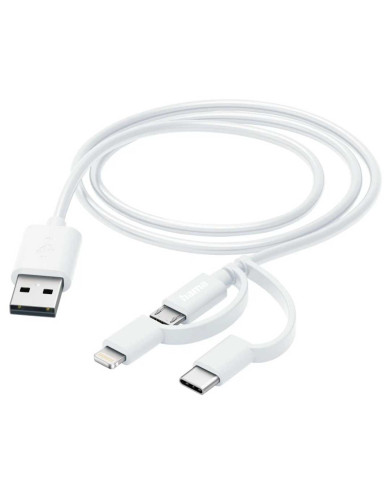HAMA CABO MULTI 3 EM 1 USB-A - MICRO-USB, USB-C E LIGHT 1M