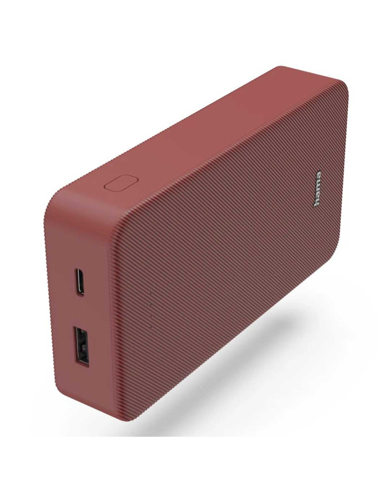 HAMA POWERBANK COLOUR 20 20000MAH 2 SAIDAS VERMELHO