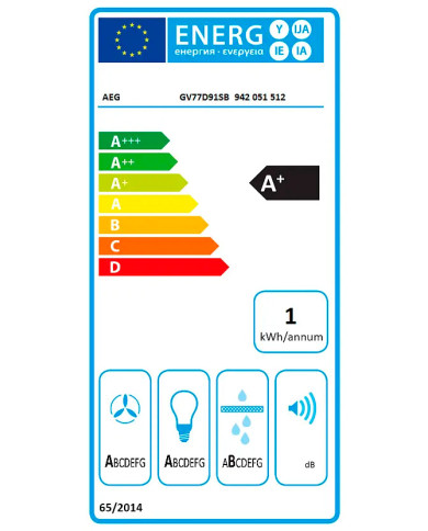 AEG CHAMINE PAREDE 90CM 760M3H PRETO MATE (A+)