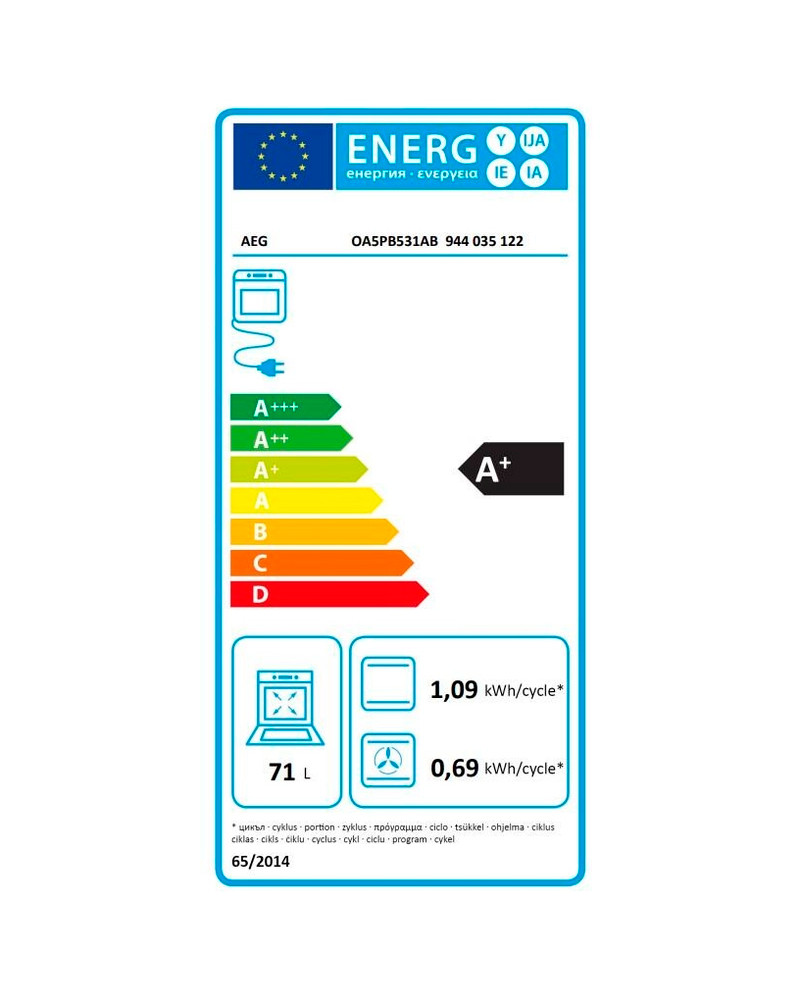 AEG FORNO MULTIFUNÇOES 71LT PIROLITICO PRETO A+
