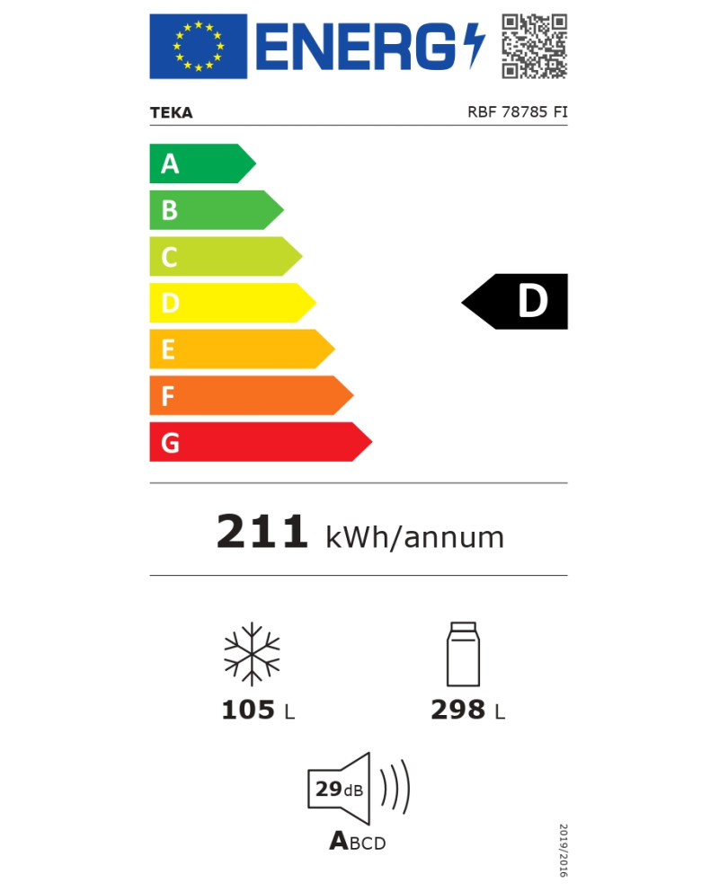 TEKA COMBINADO INTEG 1953X690X550MT NF 403LT (D)