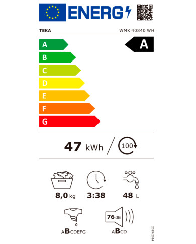 TEKA MAQUINA ROUPA 8KG 1400RT (A)