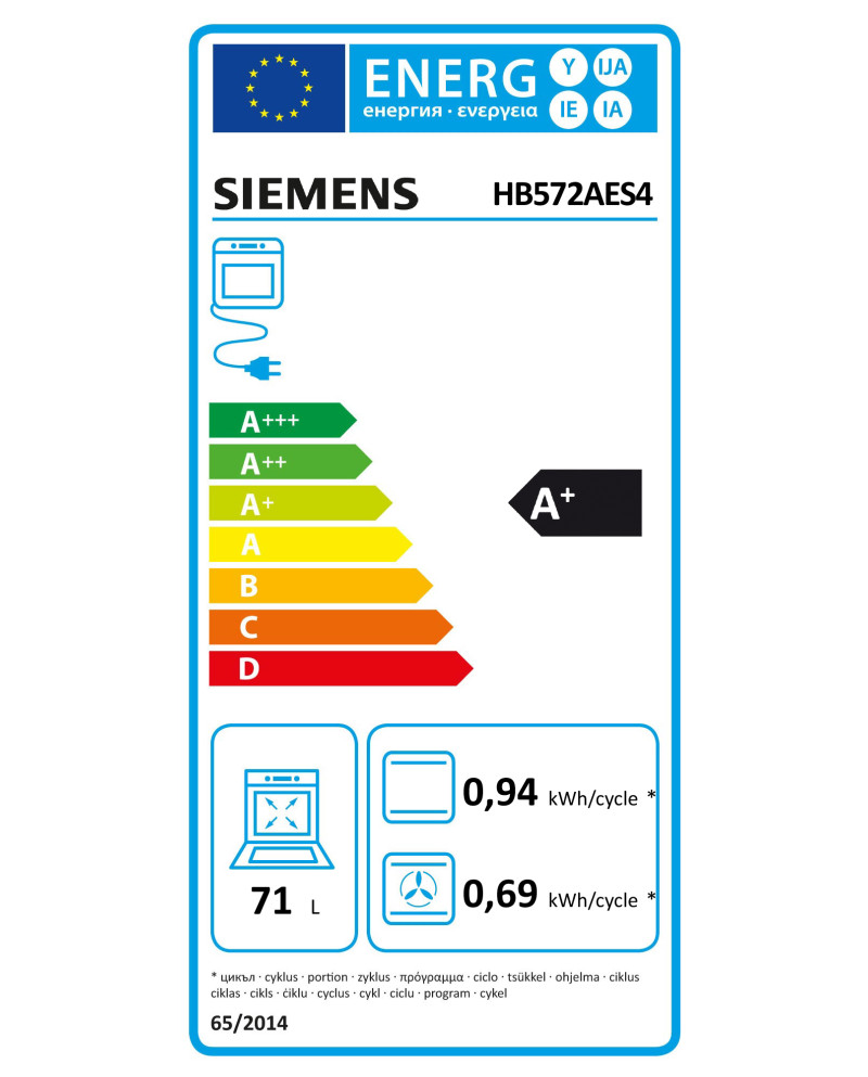 SIEMENS FORNO MULTIF. 71LT VIDRO PRETO (A+)