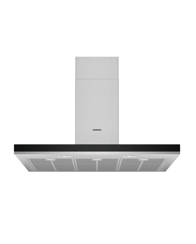 SIEMENS CHAMINE 90CM 739M3/H INOX VIDRO PRETO B