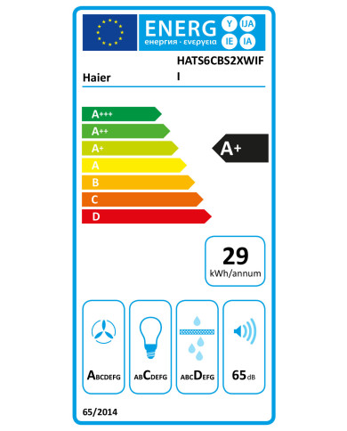 HAIER CHAMINE 60CM MAX 779M3/H PRETO A+