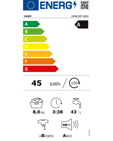 HAIER MAQUINA ROUPA 8KG 1400RT (A)