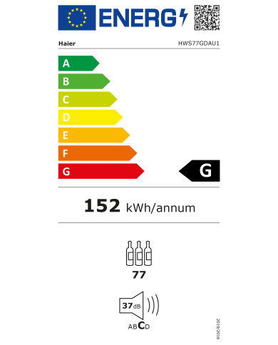 HAIER CAVE VINHO 77 GARRAFAS 2ZONAS 1270X497X585MT (G)