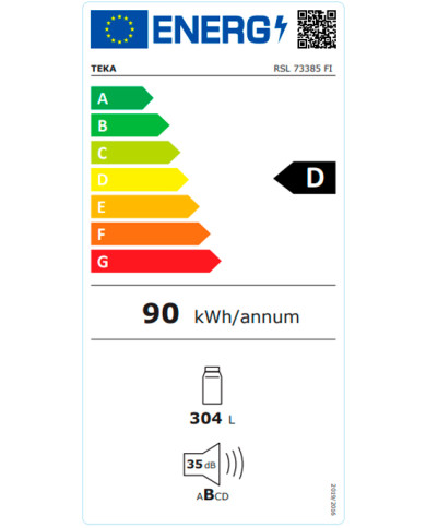 TEKA FRIGORIFICO 1PT INTEG 1785MT NF 304LT (D)