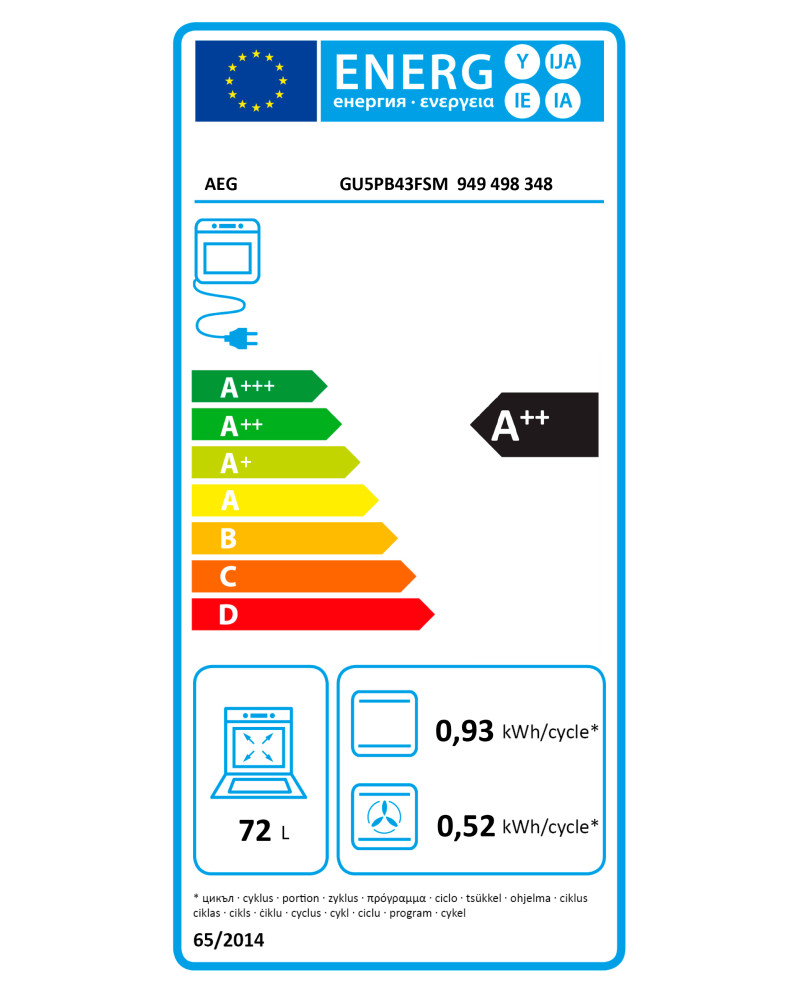 AEG FORNO MULTIF. 72LT INOX A++