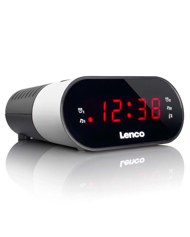 LENCO RADIO RELOGIO DESPERTADOR BRANCO
