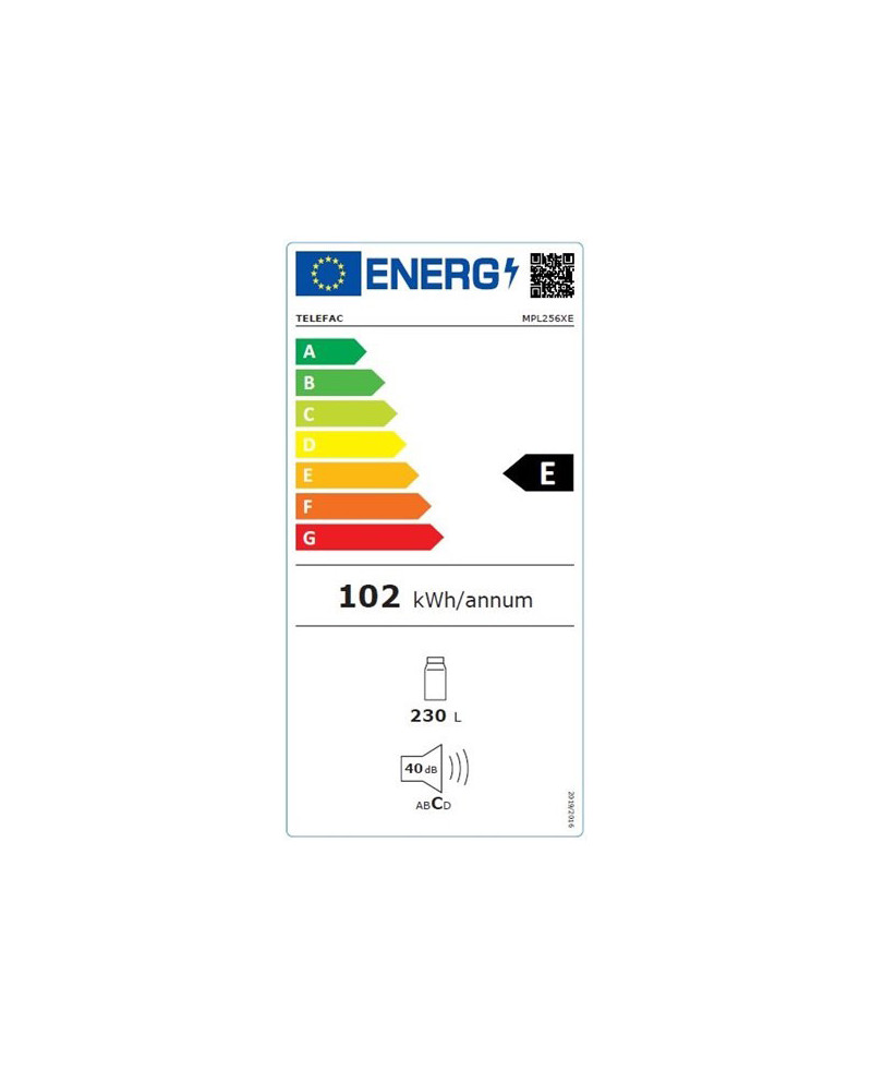 TELEFAC FRIGORIFICO 1PT 1420X550X550MT 230LT INOX (E)