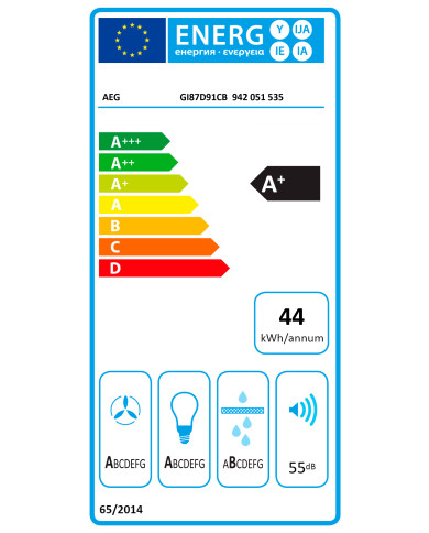 AEG CHAMINE ILHA 90CM 760M3/H PRETO
