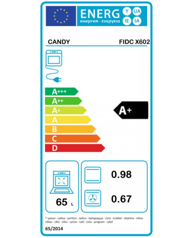 CANDY FORNO MULTIF. 65LT INOX A+