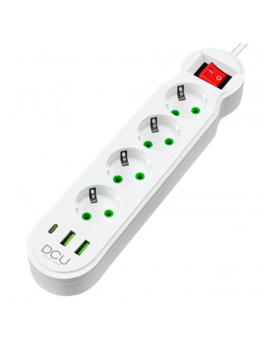 DCU EXTENSAO ELECTRICA 2MT 4TOMADAS + 3USB + INTERRUP
