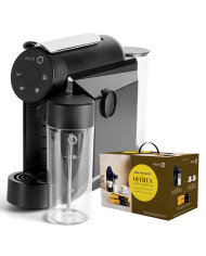 DELTA Q MAQUINA CAFE + MILQ BATEDOR DE LEITE QIT ICONIQ PRET