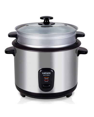 HAEGER PANELA COZER ARROZ CAPACIDADE 1,8LT 700W INOX